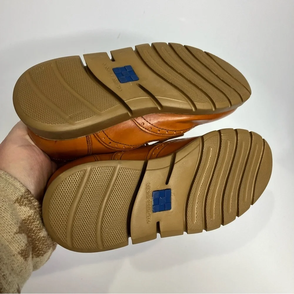 Vince Camuto Warble wingtip‎ shoes tan boys size 13.5